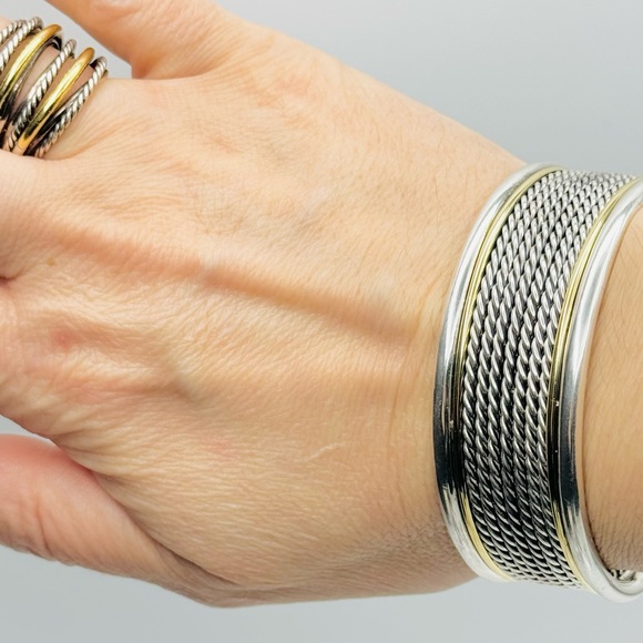 David Yurman Wide Wheaton
Cable Cuff With Gold - Picture 7 of 9